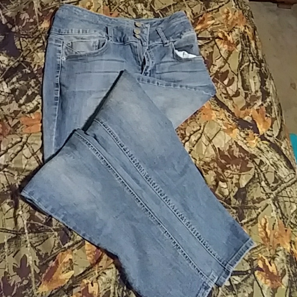 Size 10 stretchy blue jean high-waisted pants for